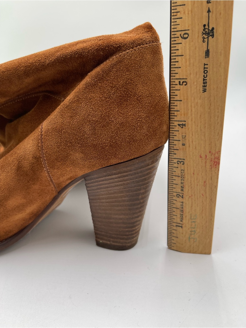 Anthropologie Miss Albright Fulton Knee High Boots Size 7.5 Brown Suede Pull On - Picture 8 of 11